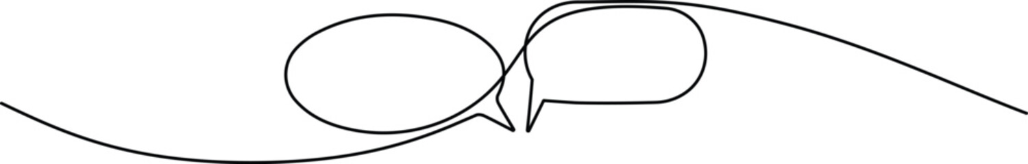 Minimalist One Line Dialog Cloud. Vector Outline of Message Icon.