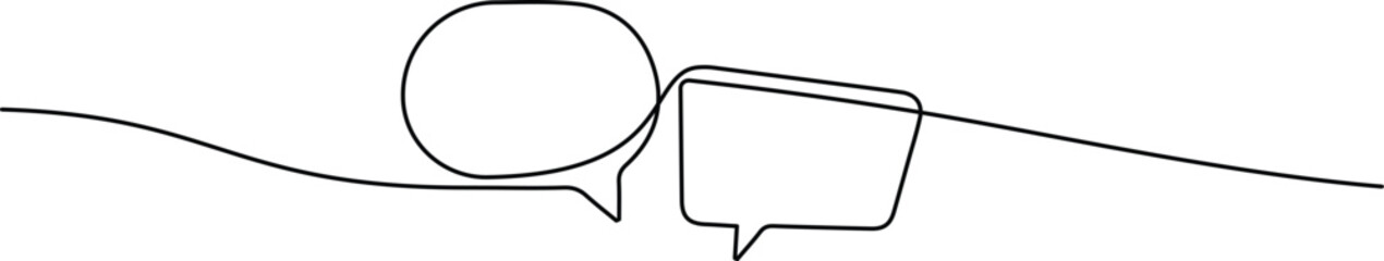 Continuous Line Chat Bubble Icon. Simple Communication Symbol Illustration