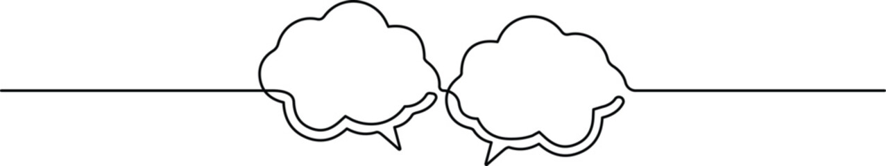Talk and Message Symbol. One Line Drawing Speech Bubble Illustration