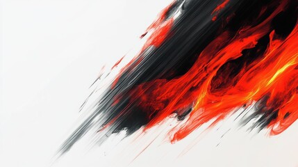 Dynamic Abstract Background with Bold Red and Black Brush Strokes for Creative Design Projects