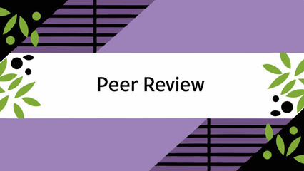 Minimalist peer review phrase presentation with a modern purple background
