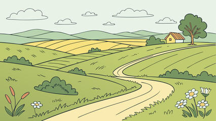 During the day, create illustrations in the wild and natural environment.