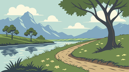 During the day, create illustrations in the wild and natural environment.