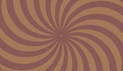Caramel candy background. Pop art background. Twisted background. Ray brown pattern. Sunlight.
