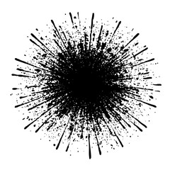 Abstract black star brush stroke design