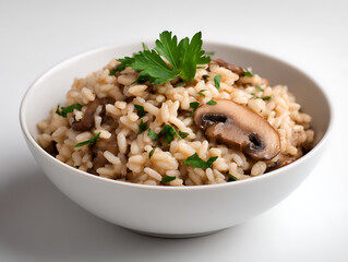 Mushroom Risotto Isolated on a white Background or transparent, png cut out 46117141 1
