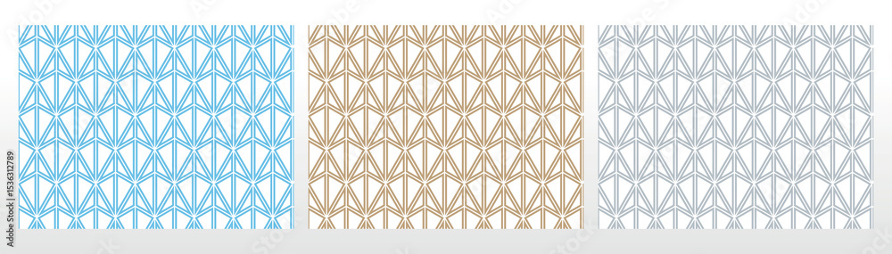 Poster Set of abstract geometric patterns. Seamless vector backgrounds. Colored ornaments Graphic modern patterns Simple lattice graphic design