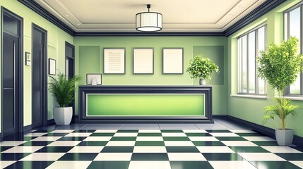 Fototapeta premium Modern Lobby Reception Area