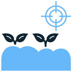 Precision agriculture icon vector representing modern farming technology and data. Ideal for smart farming, GPS guidance, drone applications, and efficient resource management.