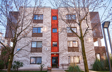 The Alfa Sirius Parkoviy Apartments in winter. Sirius. Krasnodar Krai. Russia