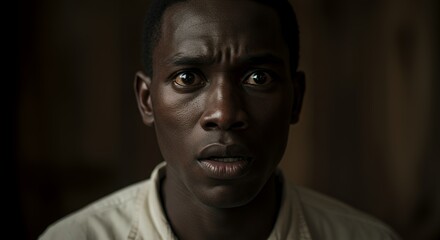 Fototapeta premium A Man's Anxious Gaze