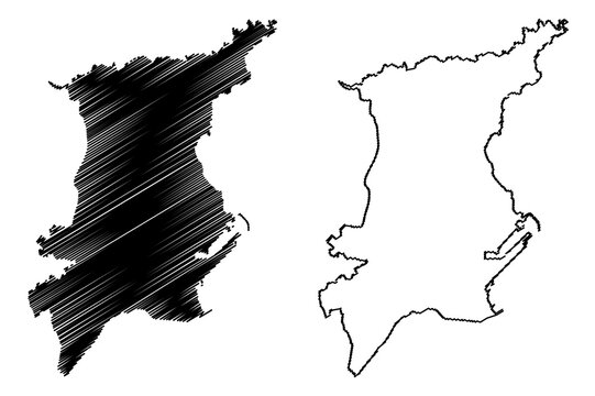 Annaba City (People's Democratic Republic of Algeria, Annaba Province) map vector illustration, scribble sketch City of Bona and Bone map