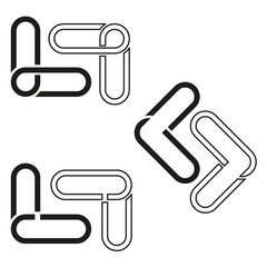 Fototapeta premium Line shape icon. Abstract rounded form. Vector black white. Minimal modern layout.