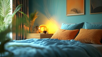 Serene Teal Bedroom Design