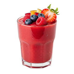 Red Fruit Smoothie with Fresh Fruit Garnish