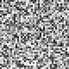Grayscale pixel layout. Digital black white pattern. Vector abstract texture. Square seamless grid.