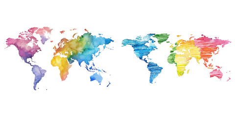 abstract color silhouette of world watercolor vector illustration © Dar