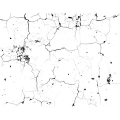Fototapeta premium An abstract pattern featuring intricate, irregular white cracks forming a web-like network on a black surface.