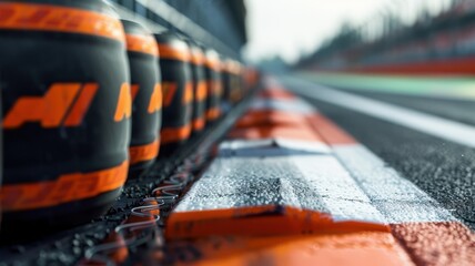 Close-Up of Safety Barriers with Tire Walls