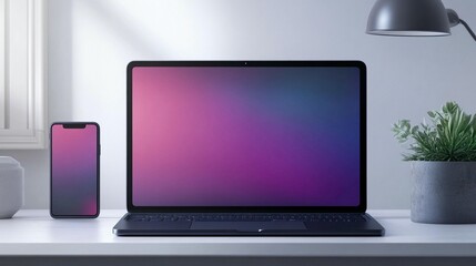 Laptop and Phone Mockup