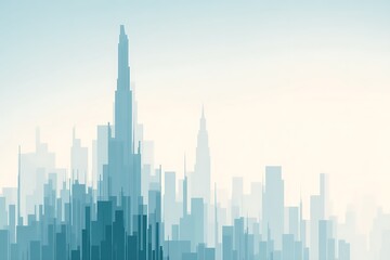 Obraz premium Abstract modern metropolis in muted blue tones