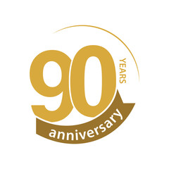 90 Years Anniversary Celebration Label Design