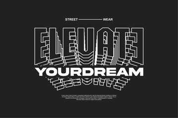 Fototapeta premium typography streetwear urban fashion template for printing 
