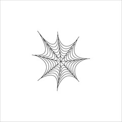 Minimalist Spider Web Line Art on White Background
