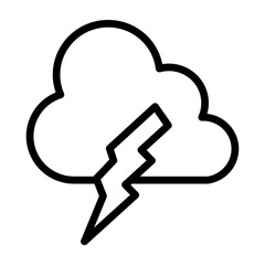 Lightning Cloud Vector Filled Icon Design