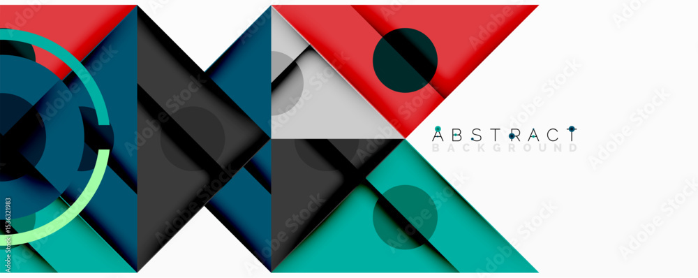 Aufkleber Modern abstract design. Overlapping shapes, vibrant colors, geometric patterns create dynamic composition. Clean lines, sleek aesthetic.