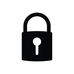 Black Locked Padlock Icon Vector Design