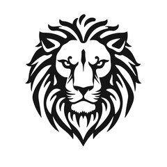 Lion head with detailed mane. Animal icon template. Wild animal, lion king, ferocious predator, wild cat, roaring lion