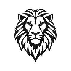 Obraz premium Lion head with detailed mane. Animal icon template. Wild animal, lion king, ferocious predator, wild cat, roaring lion