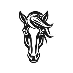 Obraz premium Horse head silhouette, horse head logo, animal emblem, horse symbol, vector illustration 