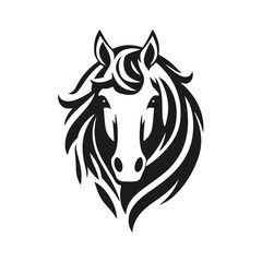 Horse head silhouette, horse head logo, animal emblem, horse symbol, vector illustration	