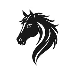 Horse head silhouette, horse head logo, animal emblem, horse symbol, vector illustration	