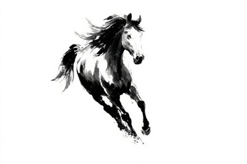 2026 year of the horse ink art for lunar new year chinese zodiac