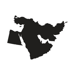 Middle East Black Map Vector Design