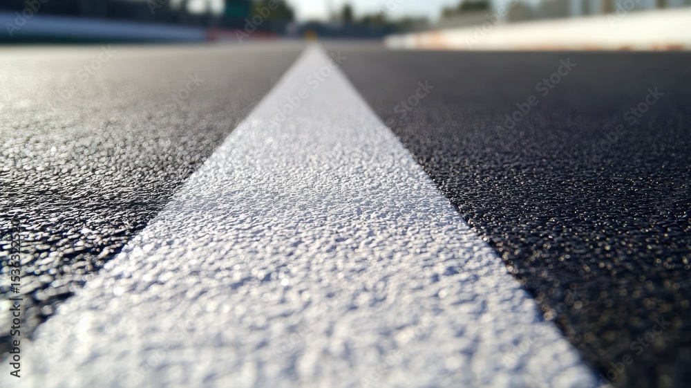 Wall mural a detailed close-up view of an empty f1 track surface. the image captures the textured asphalt with 