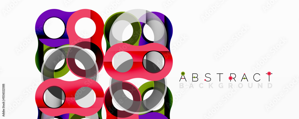 Poster modern abstract design. overlapping circles create vibrant geometric pattern. red, green, black colo