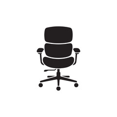Ergonomic Office Chair Vector Icon Isolated on White
