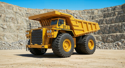 Obraz premium quarry dump truck working in quarry . Generative AI