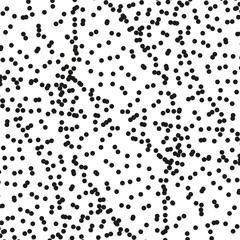 Random dot texture. Black polka pattern. Chaotic vector layout. White background backdrop.