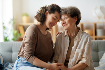 Happy patient and caregiver