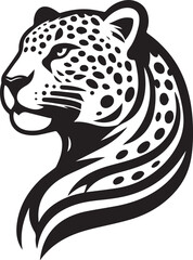 Black and White Jaguar Vector Illustration – Minimalist Wild Cat Silhouette Art	

