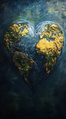 Fototapeta premium Heart shaped earth