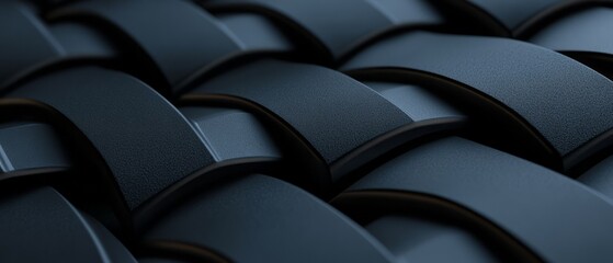 Obraz premium Detailed Close-Up of Interwoven Black Textures with Smooth and Matte Finish