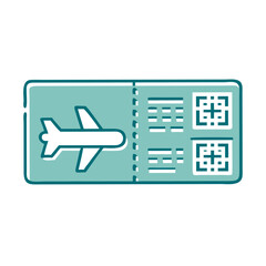 Airplane boarding pass with QR code in minimalist design  