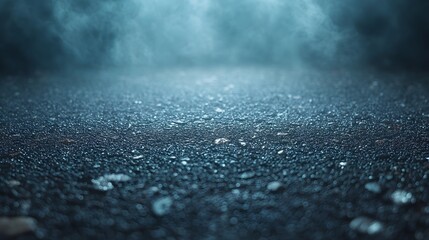 Moody Blue Asphalt Texture with Smoke - Atmospheric Background