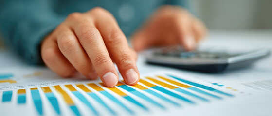 Analyzing financial trends using statistical tools office environment data visualization professional insight close-up viewpoint business analysis strategies